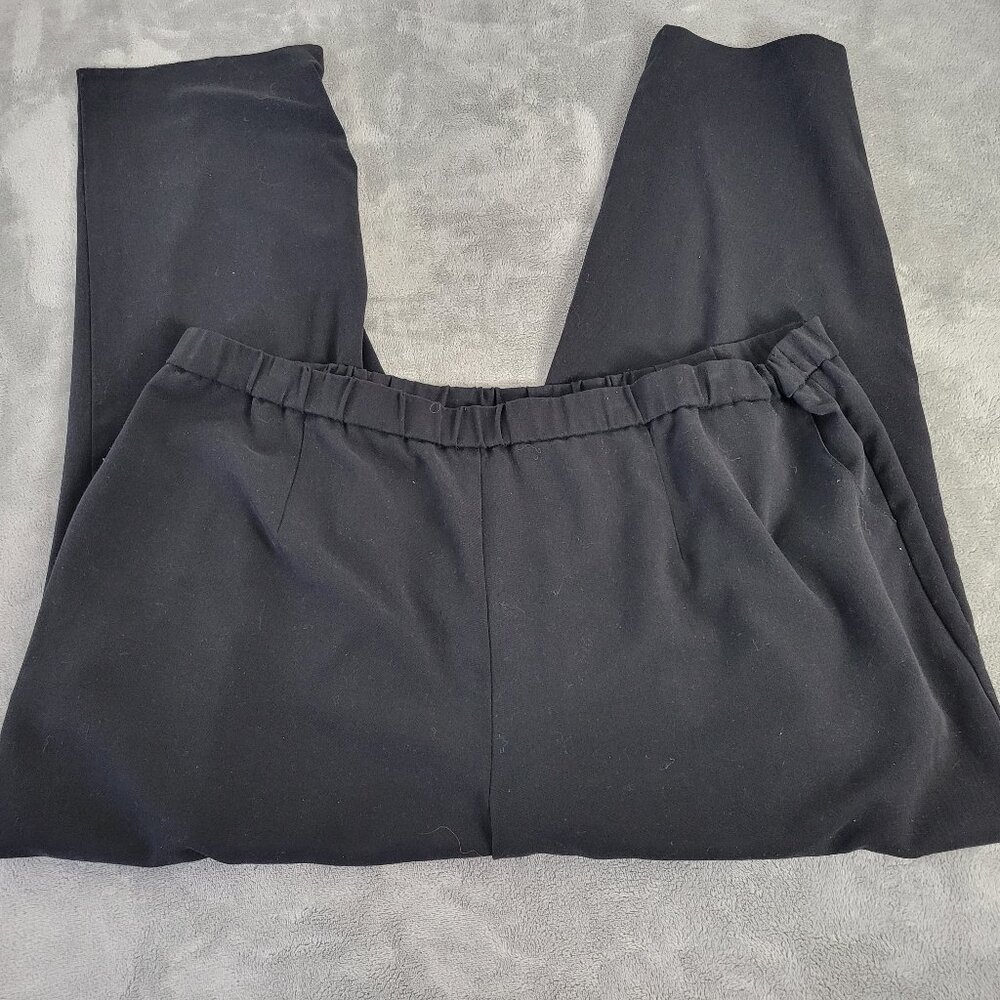 Dress Barn Womens Capri Pants 24 Plus Black Pull On Elastic Waist Stretch BLA75E